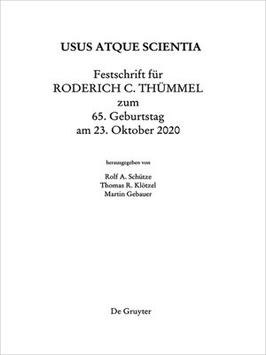 cover image of Festschrift für Roderich C. Thümmel zum 65. Geburtstag am 23.10.2020